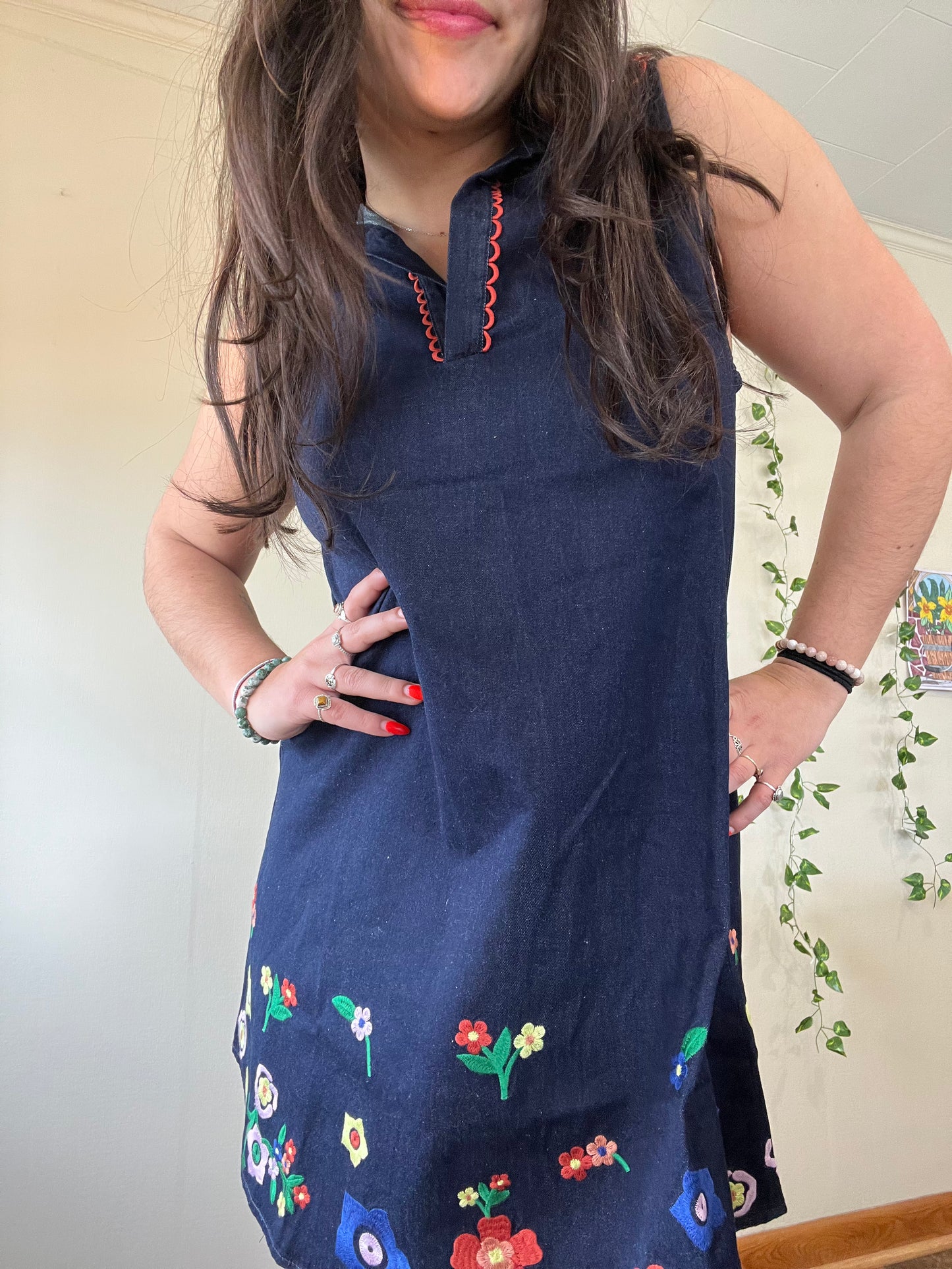 Wildflower Denim Mini Dress