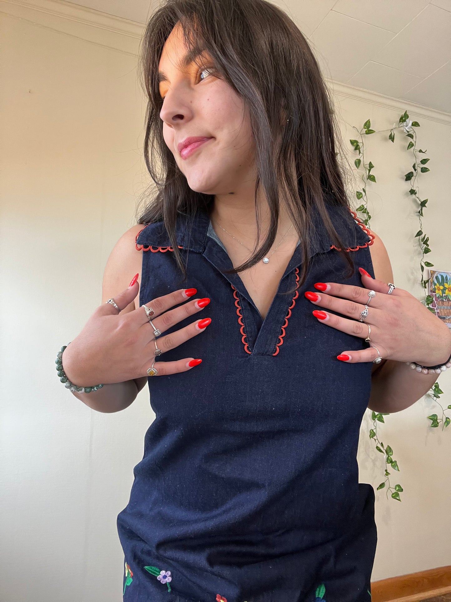 Wildflower Denim Mini Dress