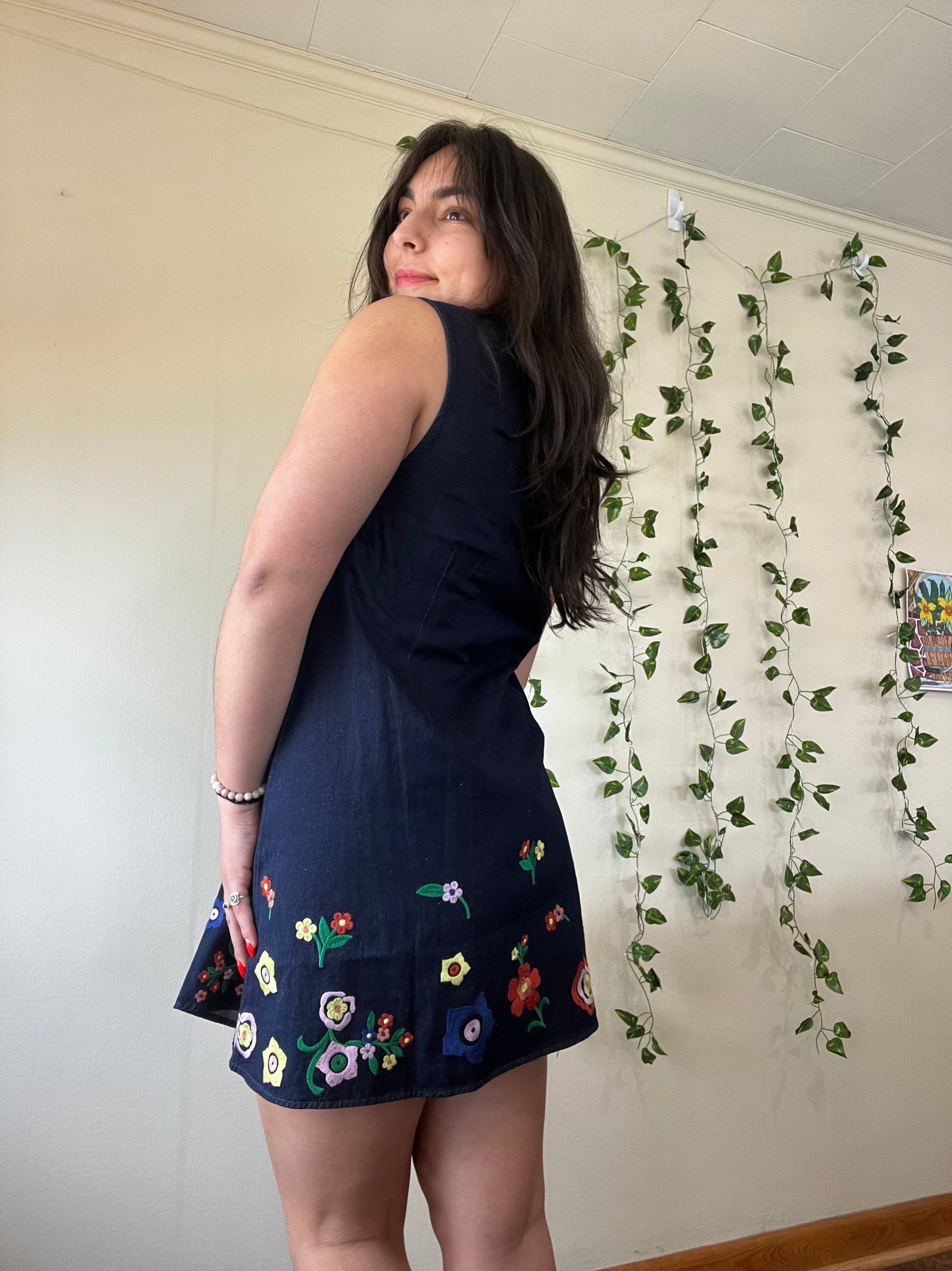Wildflower Denim Mini Dress