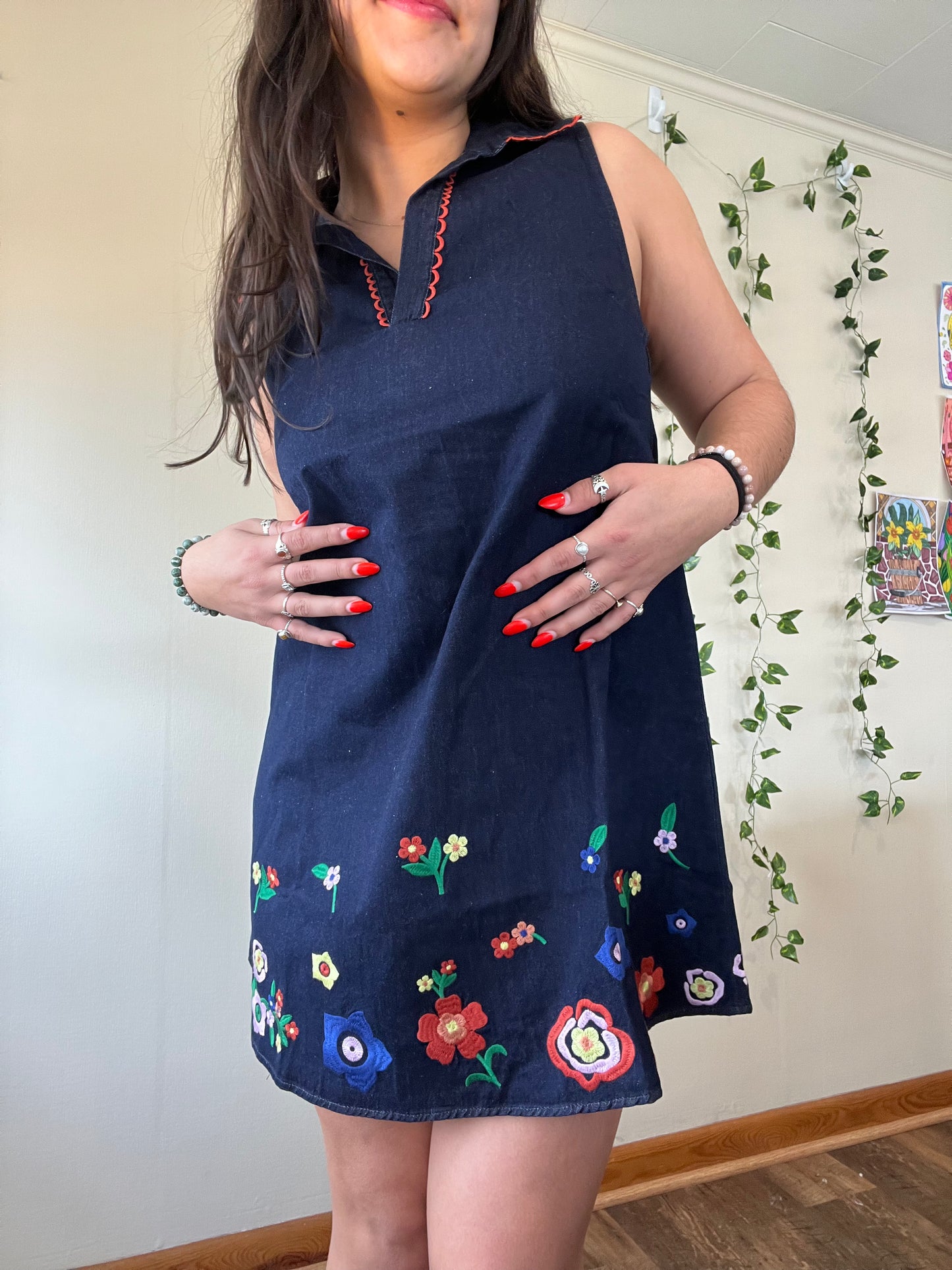 Wildflower Denim Mini Dress