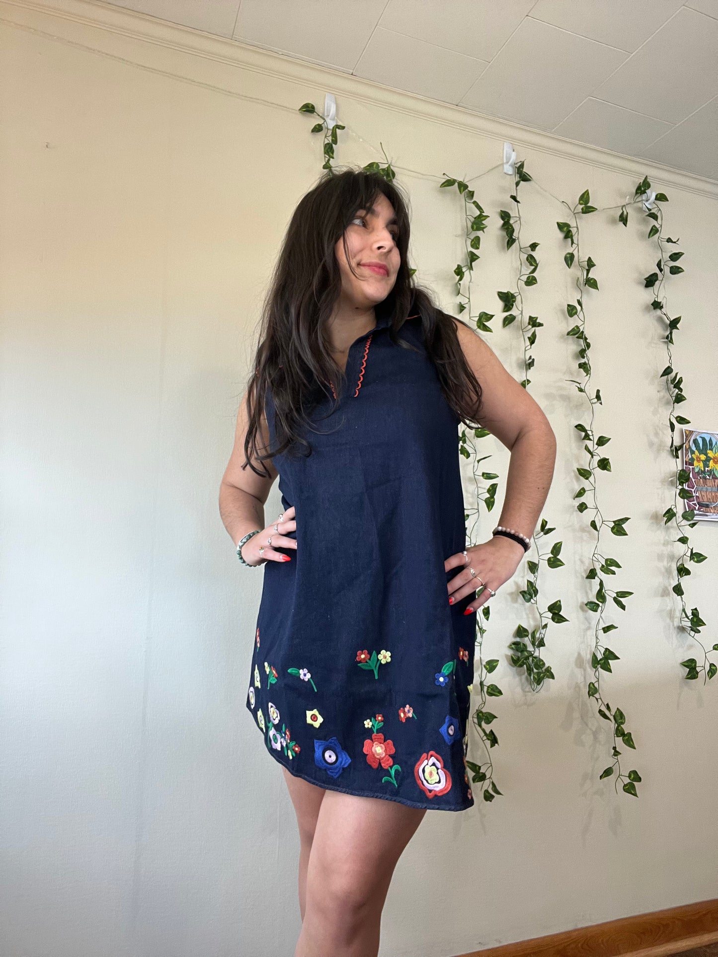 Wildflower Denim Mini Dress