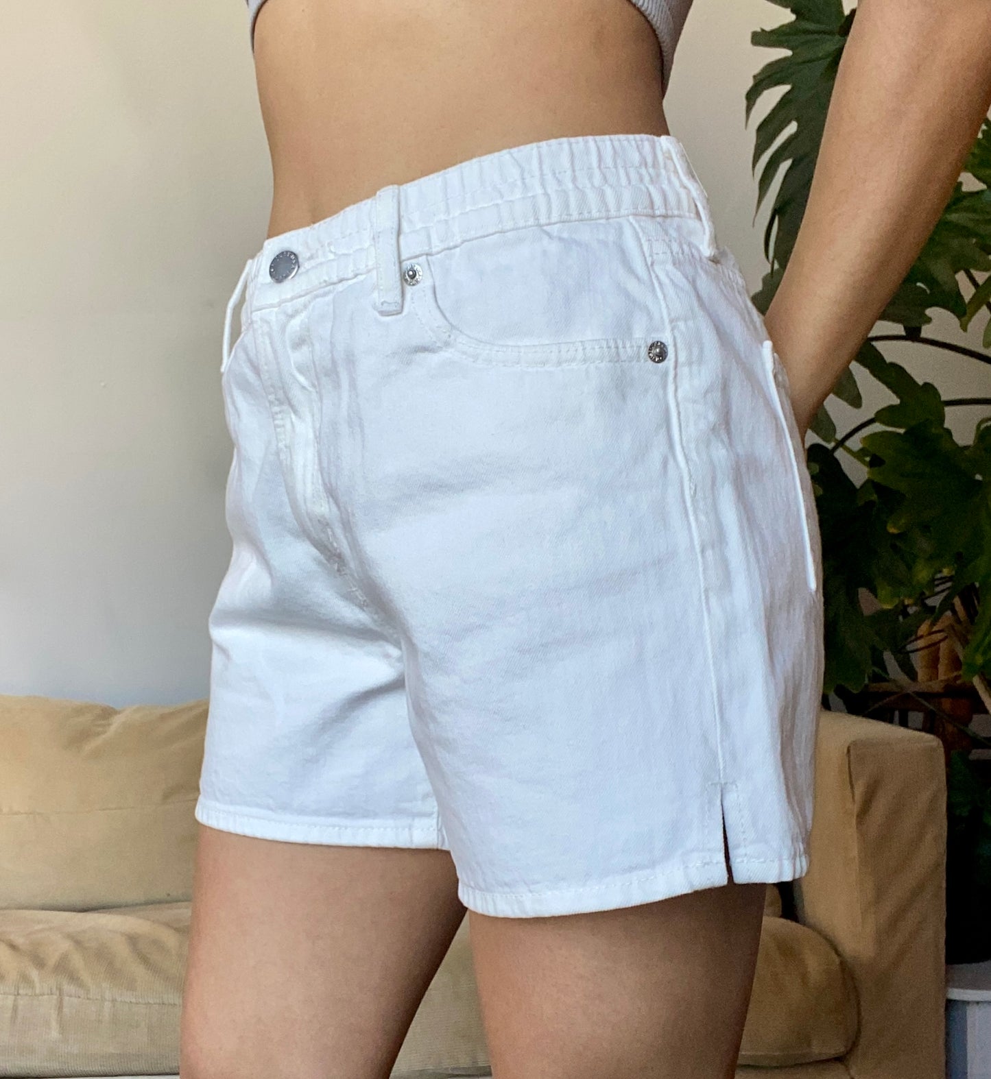 Elastic Waist Denim Short
