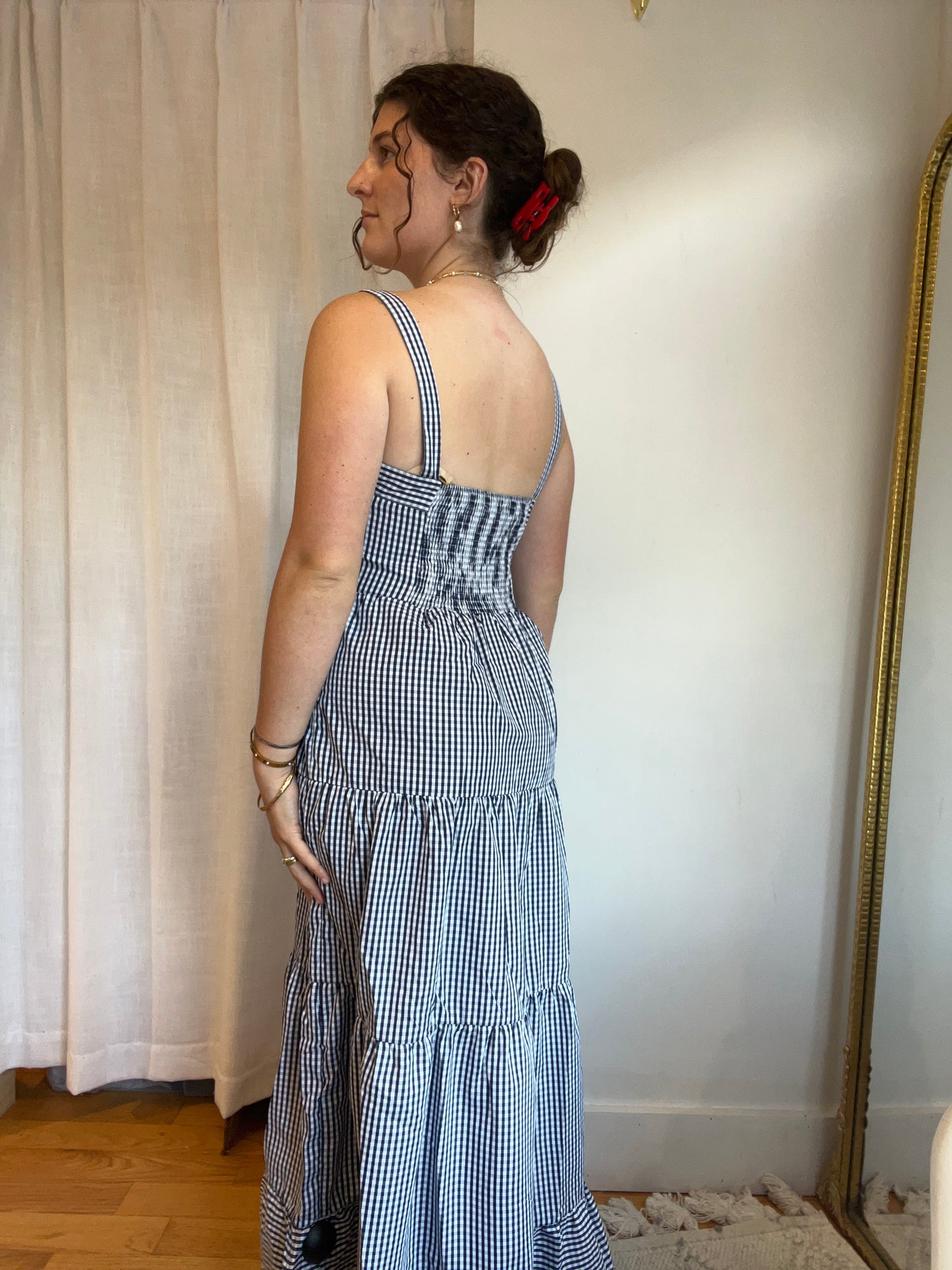 Gingham Lobster Maxi Dress