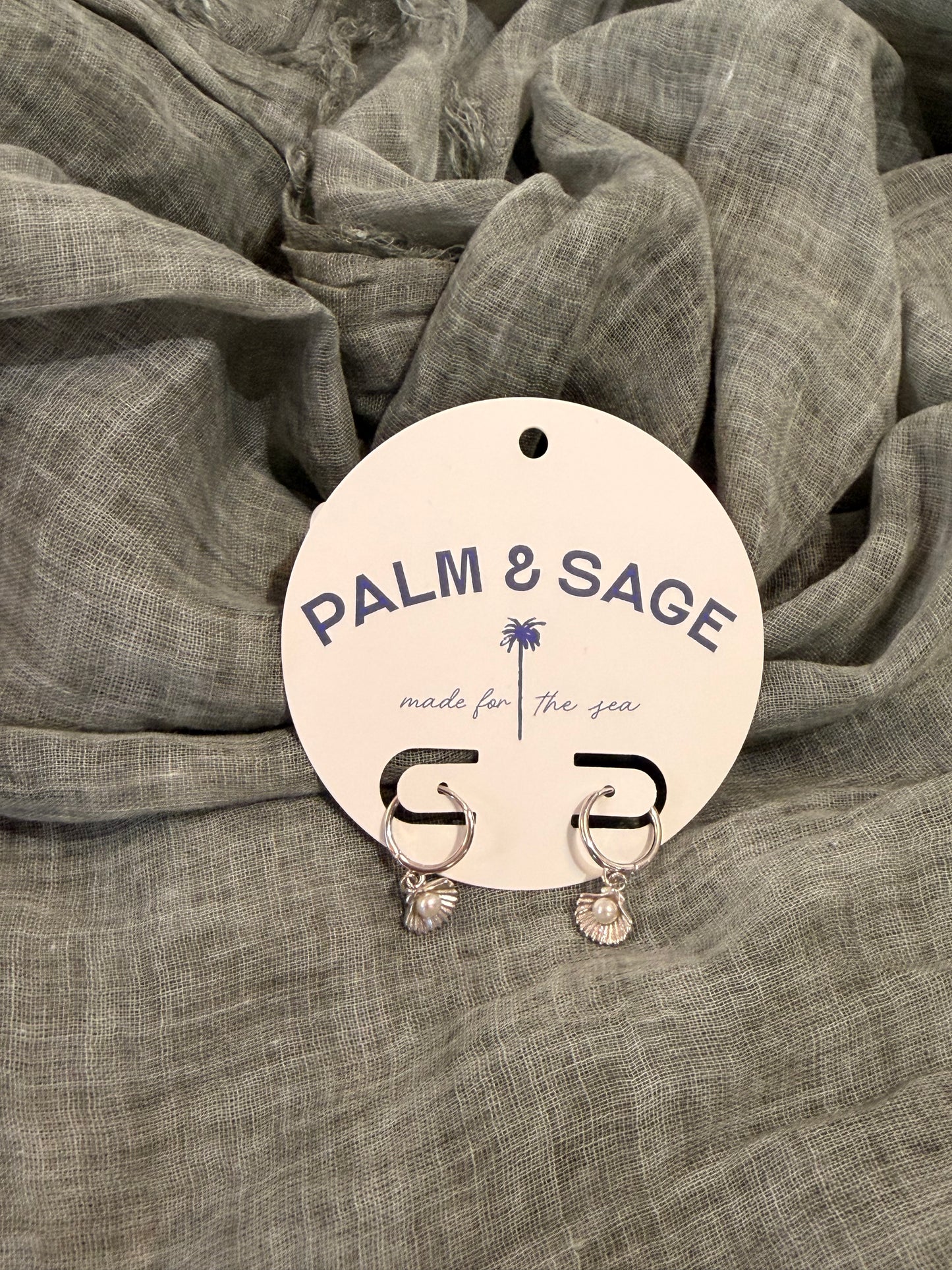 Seashell Drop Hoop Earring