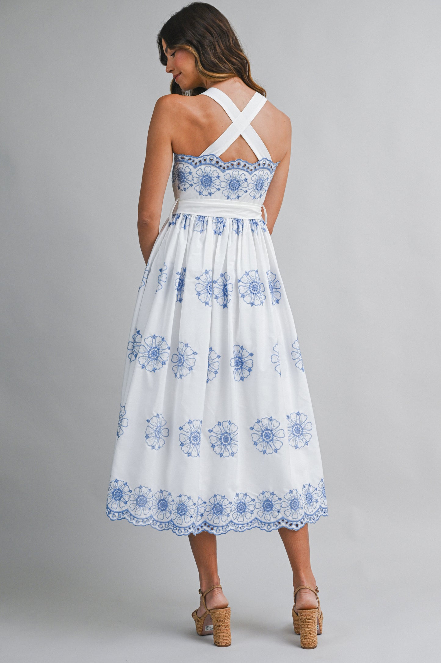 Colleen Embroidered Midi Dress