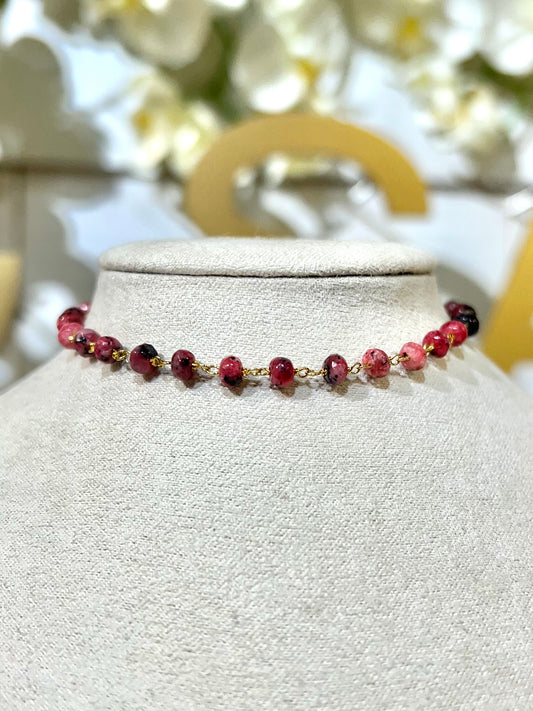 Rhodochrosite Beaded Bracelet