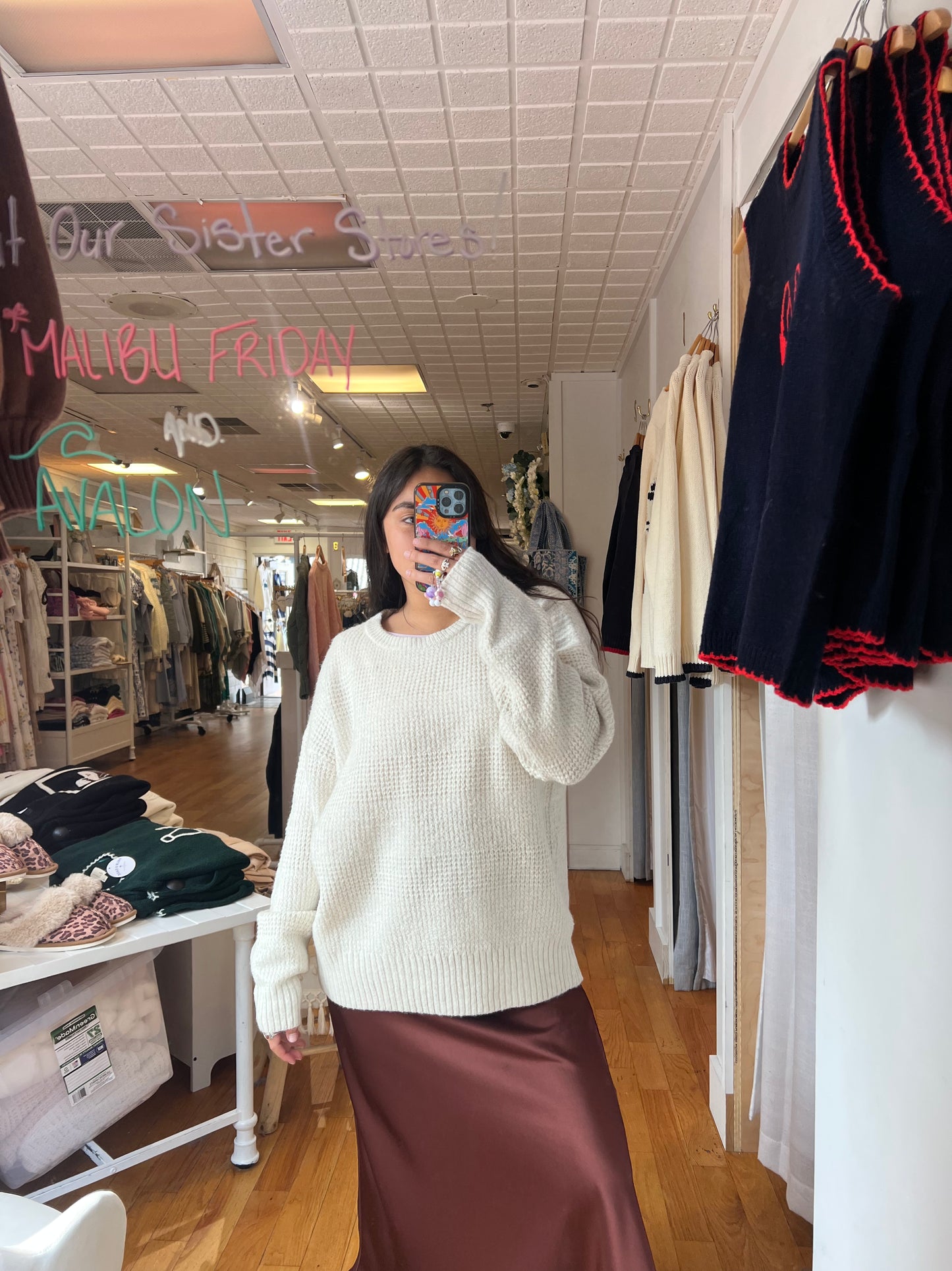 Waffle Knit Sweater
