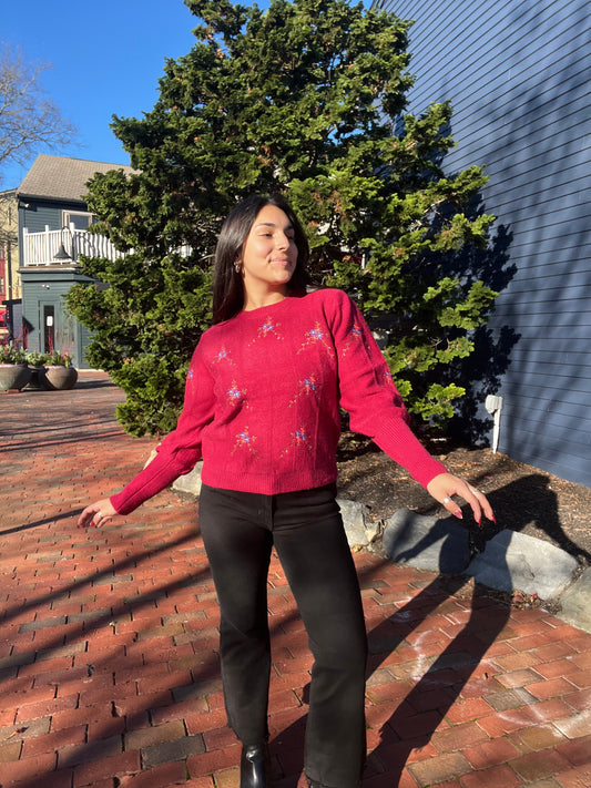 Embroidered Blossom Sweater