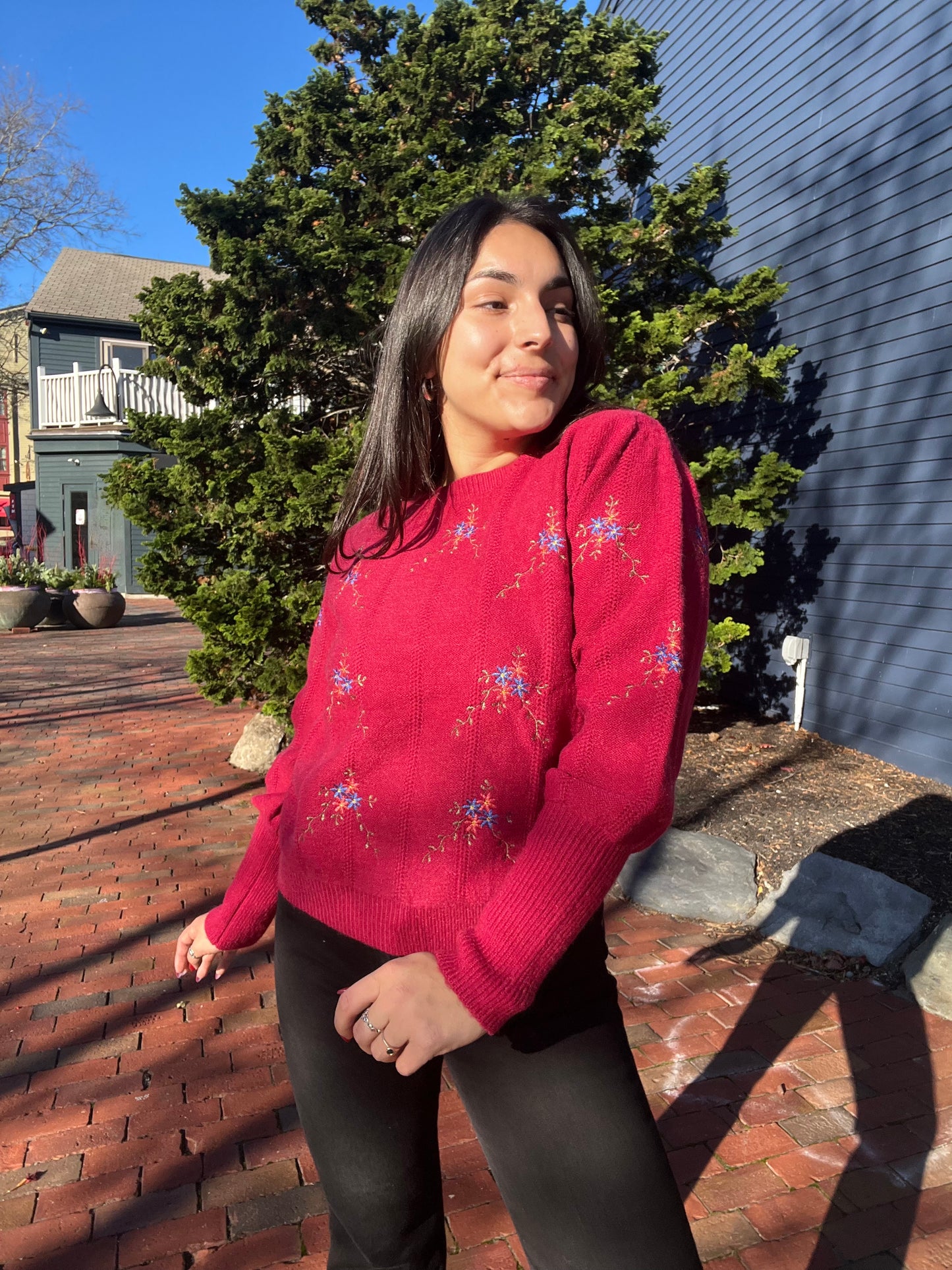 Embroidered Blossom Sweater