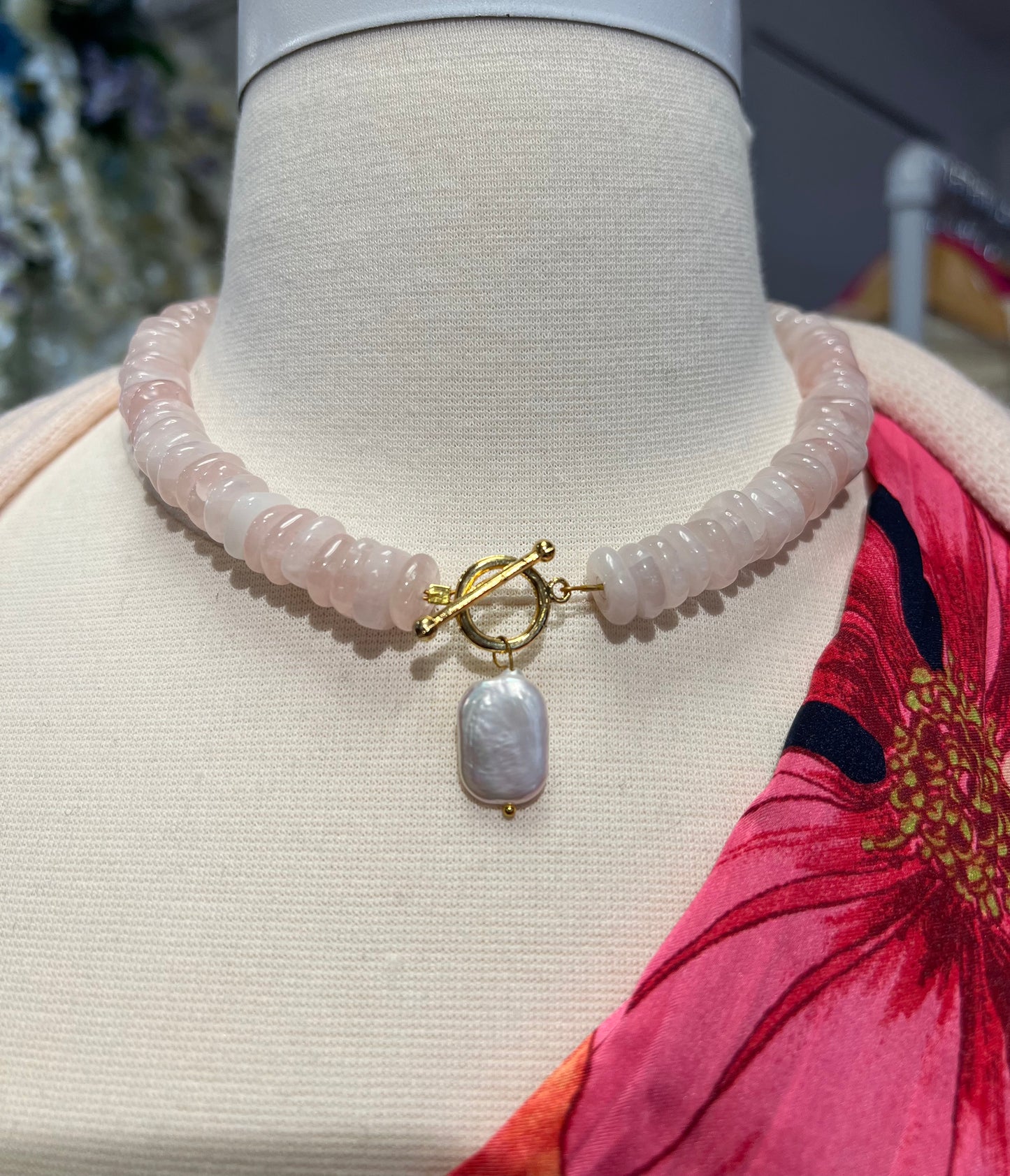 Jora Rose Quartz Necklace