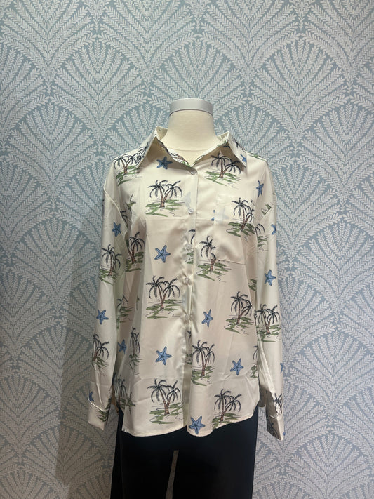 Palm Tree Button Down