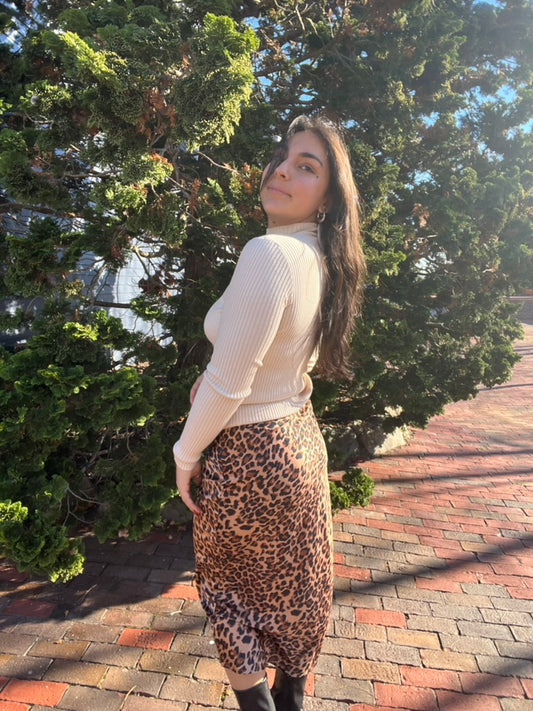 Leopard Luxe Midi Skirt