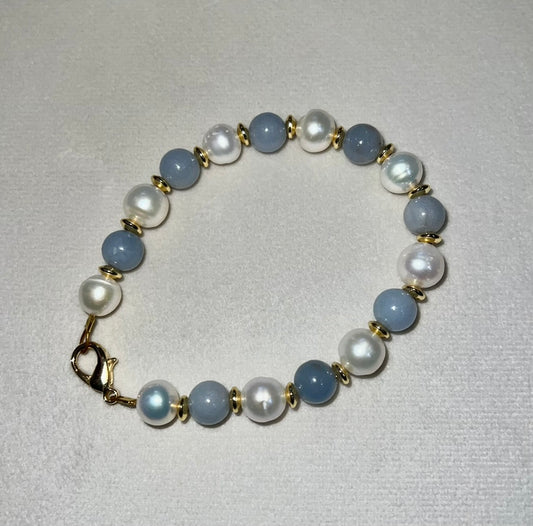 Rosie Pearl & Angelite Bracelet