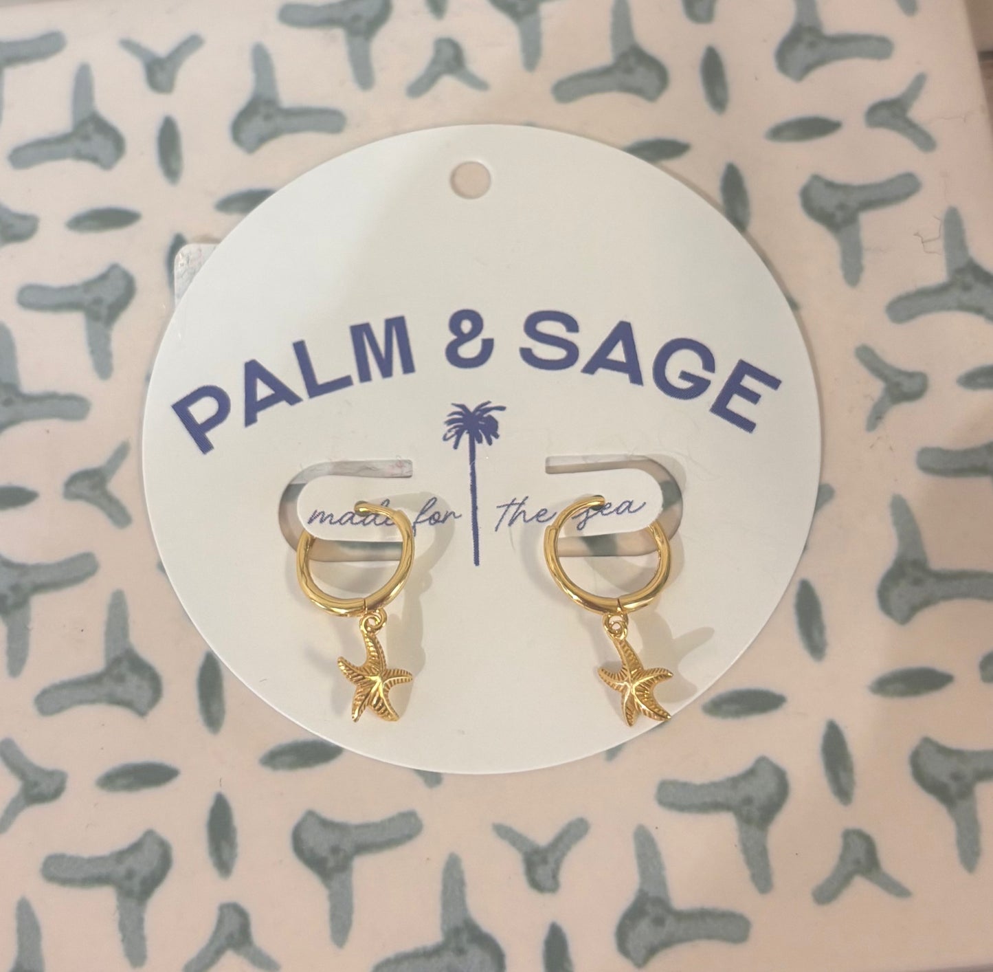 Starfish Drop Hoop Earring