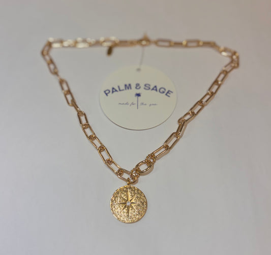 Coin Star Paperclip Necklace