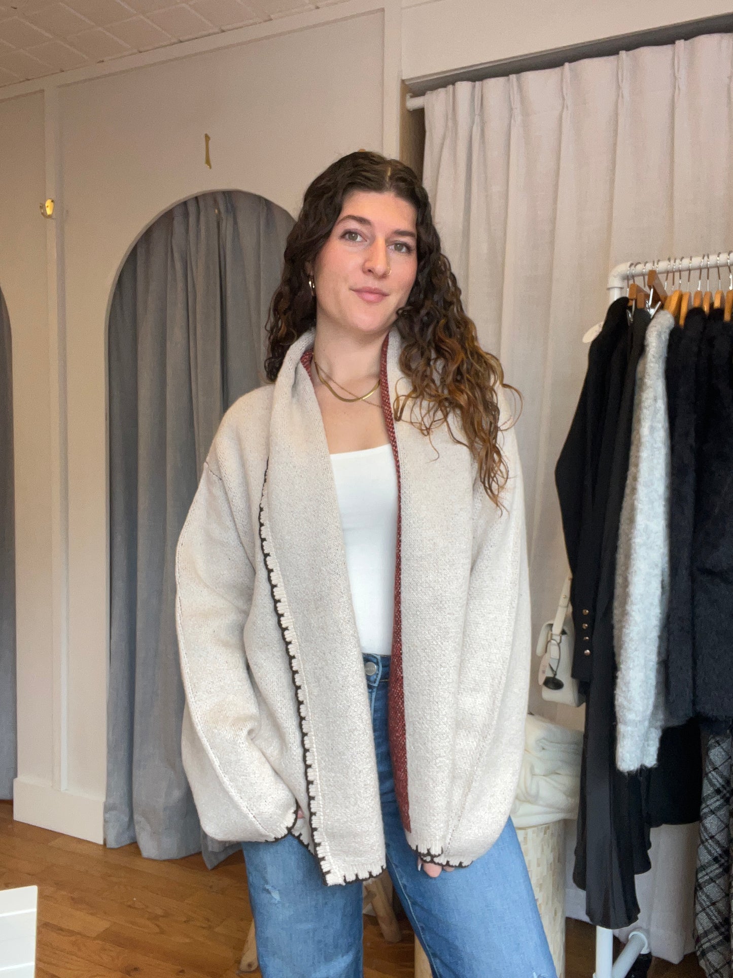 Dachshund Cardi w/ Whipstitch