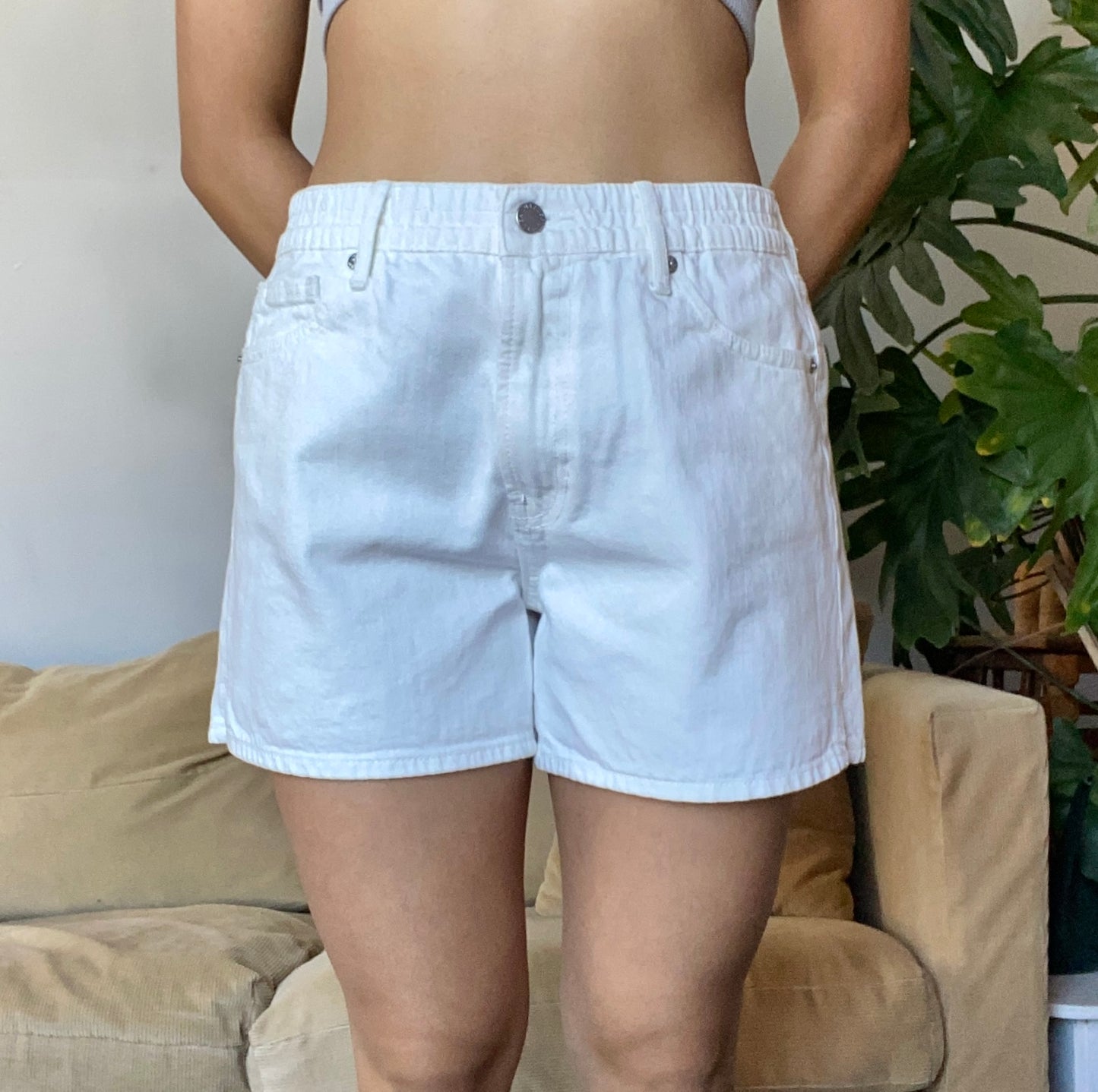 Elastic Waist Denim Short