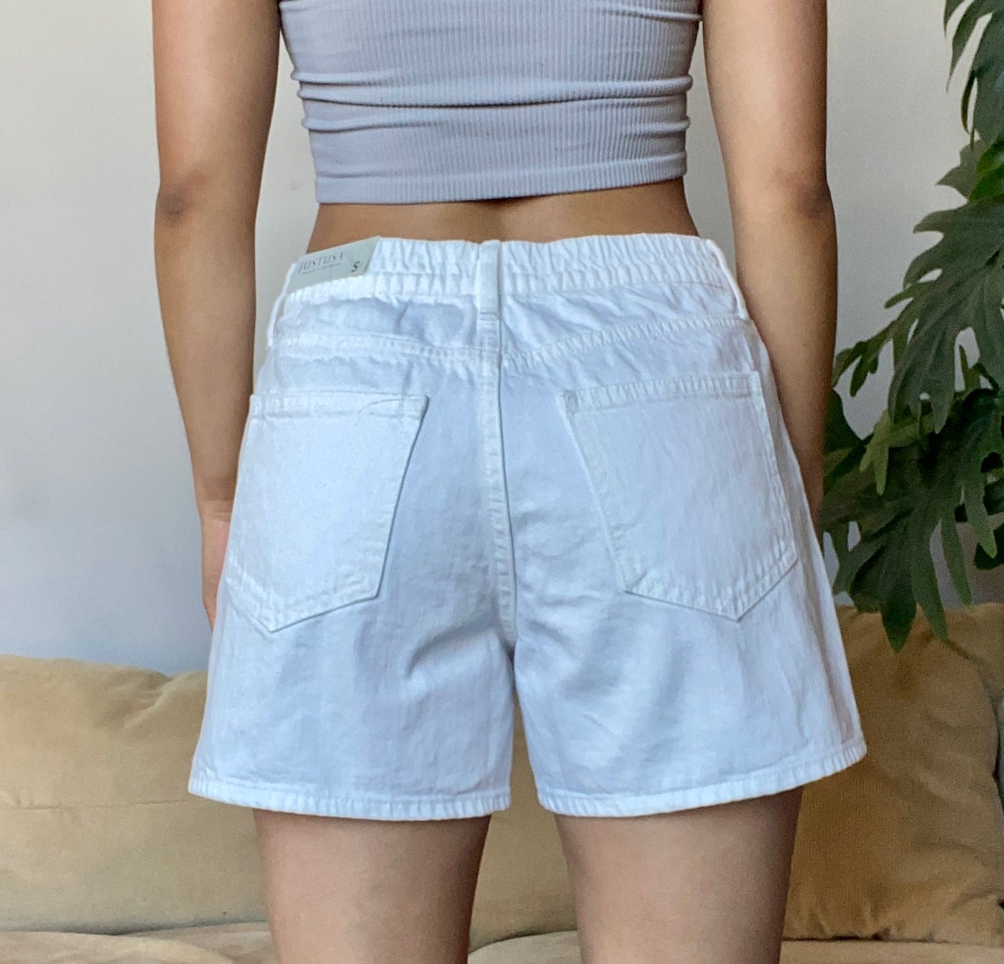 Elastic Waist Denim Short