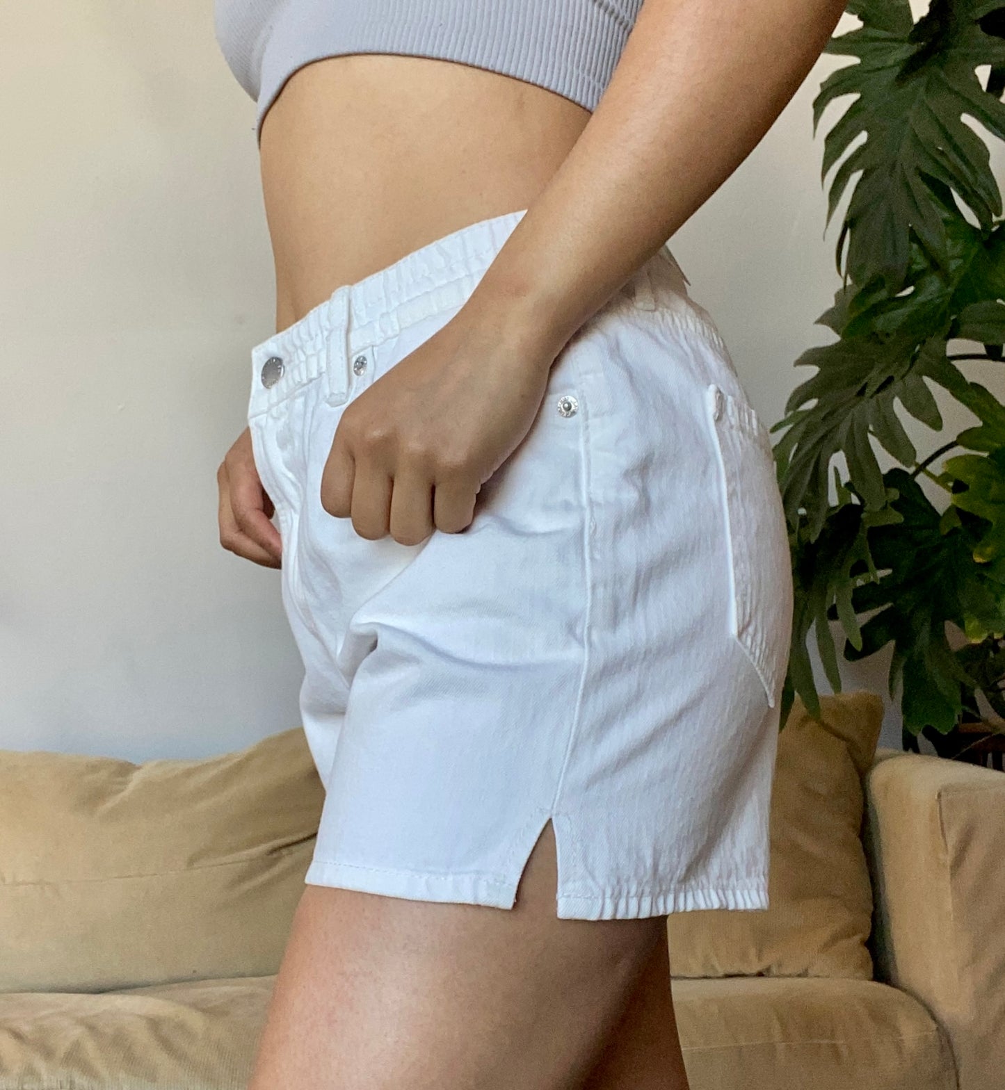 Elastic Waist Denim Short
