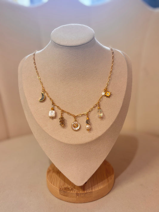 Apollo Pearl Zodiac Charm Necklace