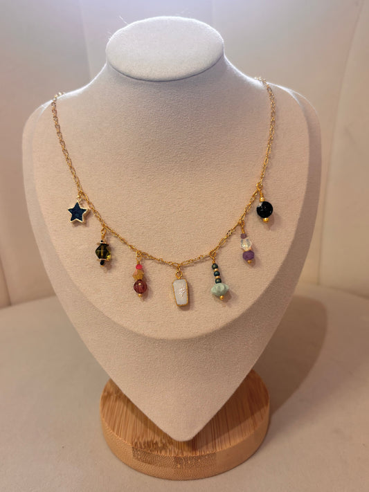 Pearl Moon Charm Necklace