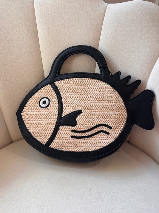 Raffia Fish Clutch