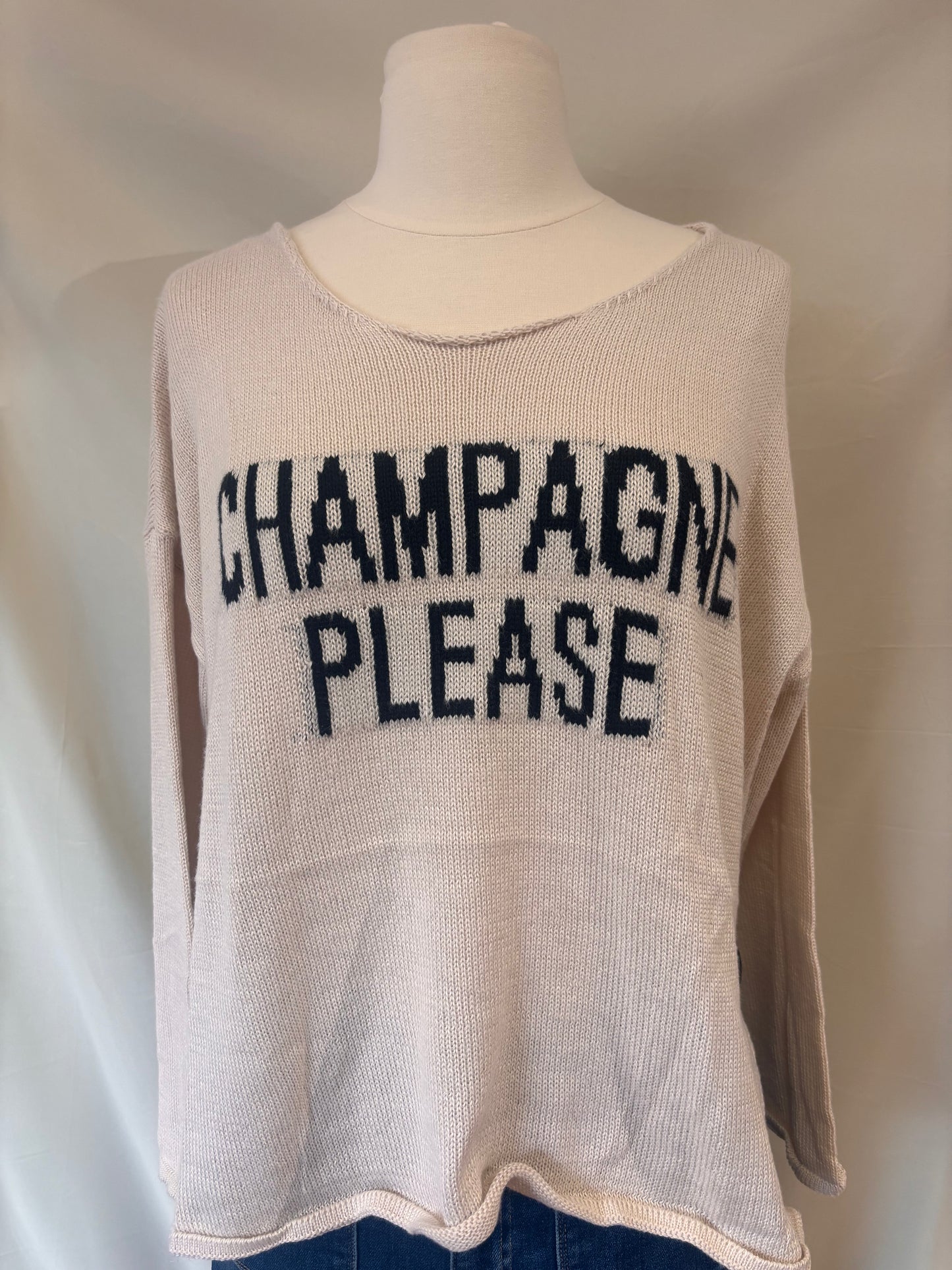 Champagne PLEASE Sweater