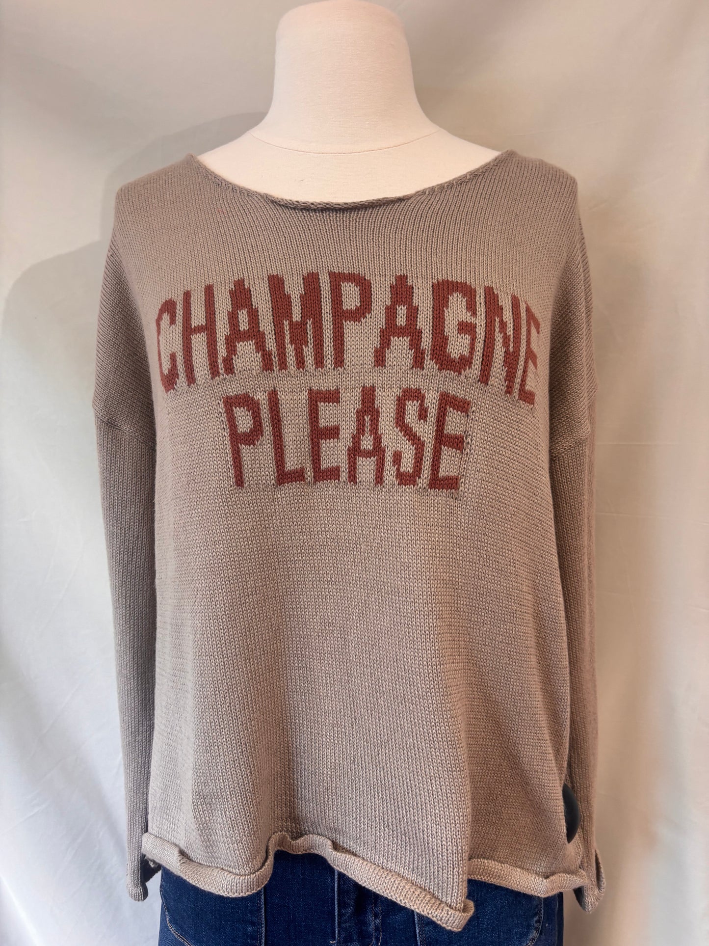 Champagne PLEASE Sweater