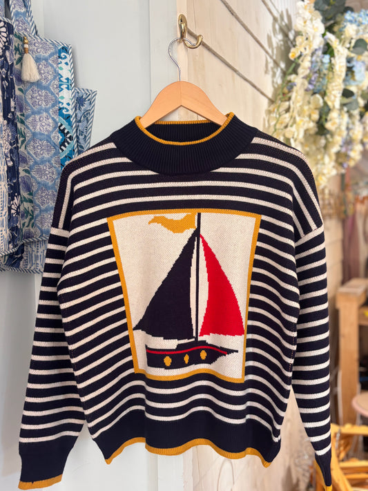 Nautical Stripe Sweater Top