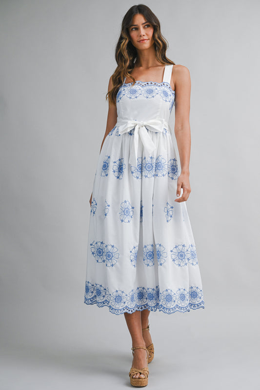 Colleen Embroidered Midi Dress