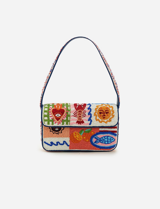 Sun & Sea Beaded Shoulder Bag