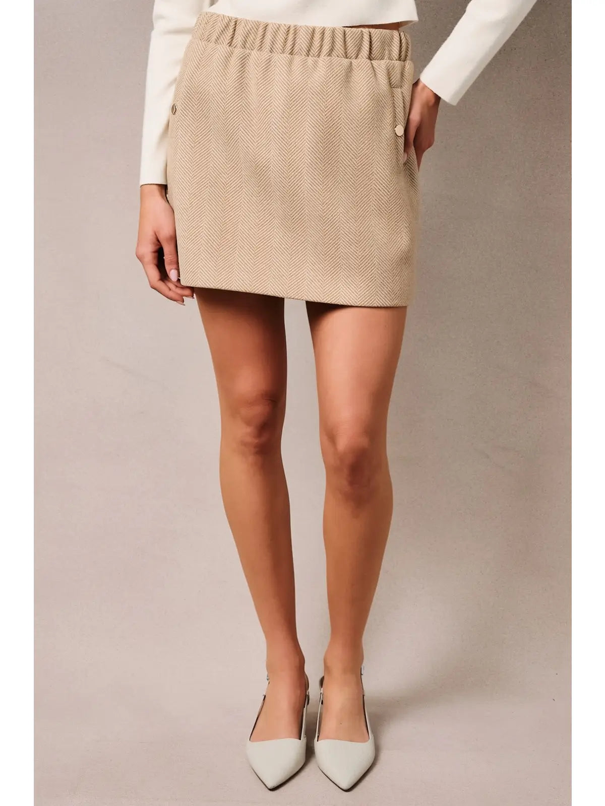 Hana Herringbone Skirt